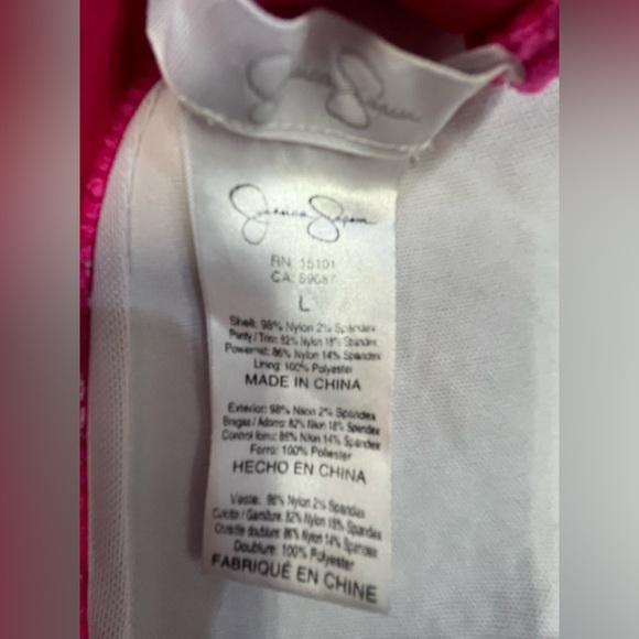 Jessica Simpson Pink Skirted One Piece Bathing Suit, Sz LG - Picture 10 of 13